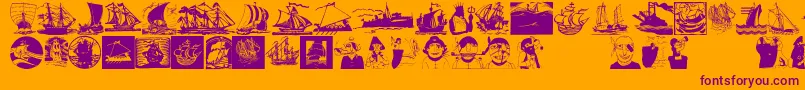 Shipsnboats Font – Purple Fonts on Orange Background