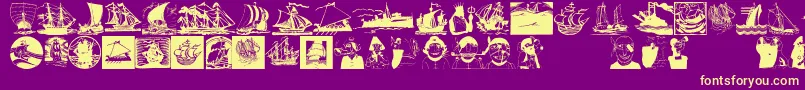 Shipsnboats Font – Yellow Fonts on Purple Background