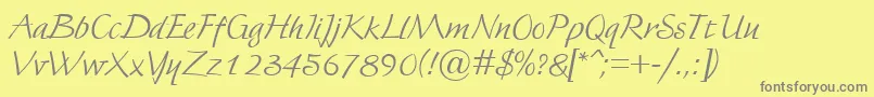 Fortuna Font – Gray Fonts on Yellow Background