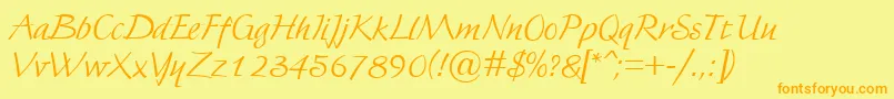 Fortuna Font – Orange Fonts on Yellow Background