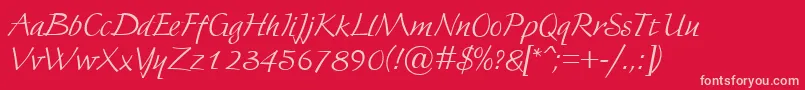 Fortuna-Schriftart – Rosa Schriften auf rotem Hintergrund