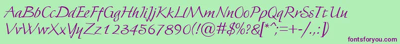 Fortuna Font – Purple Fonts on Green Background