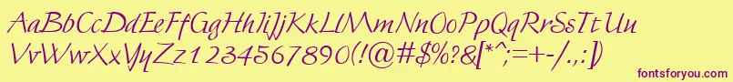 Fortuna Font – Purple Fonts on Yellow Background