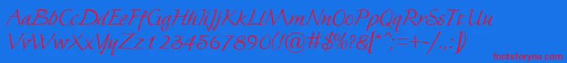 Fortuna Font – Red Fonts on Blue Background