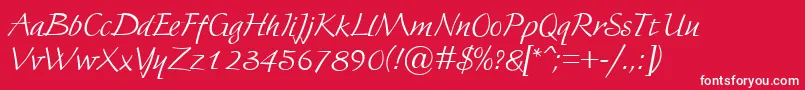 フォントFortuna – 赤い背景に白い文字