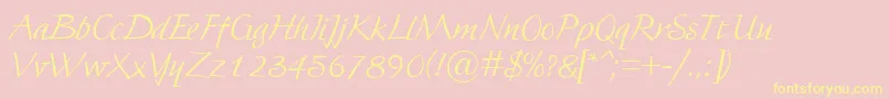 Fortuna Font – Yellow Fonts on Pink Background