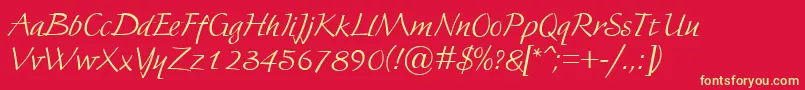 Fortuna Font – Yellow Fonts on Red Background