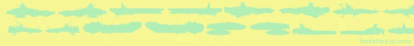 フォントStarnavy – 黄色い背景に緑の文字