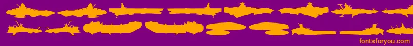 Czcionka Starnavy – pomarańczowe czcionki na fioletowym tle