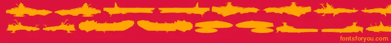 Starnavy Font – Orange Fonts on Red Background