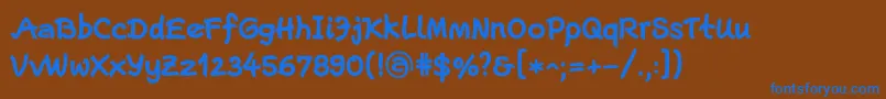 EscriptLtBold-Schriftart – Blaue Schriften auf braunem Hintergrund