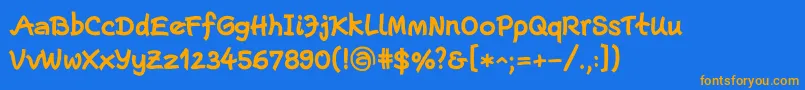 EscriptLtBold-Schriftart – Orangefarbene Schriften auf blauem Hintergrund