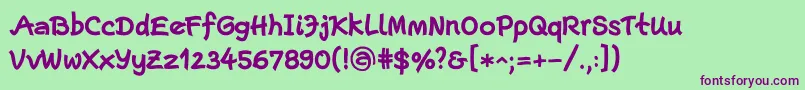 EscriptLtBold Font – Purple Fonts on Green Background