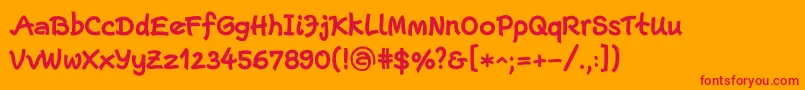 EscriptLtBold Font – Red Fonts on Orange Background
