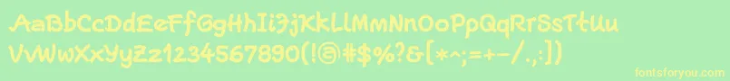 EscriptLtBold Font – Yellow Fonts on Green Background