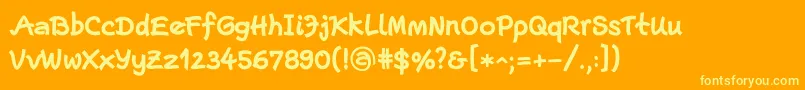 EscriptLtBold Font – Yellow Fonts on Orange Background