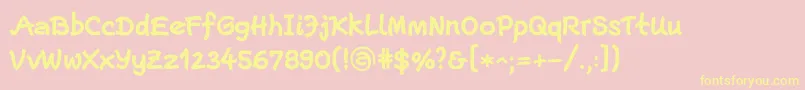 EscriptLtBold-Schriftart – Gelbe Schriften auf rosa Hintergrund