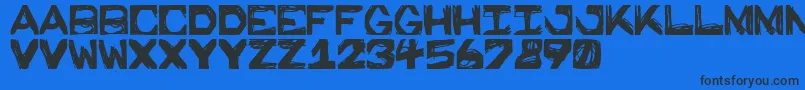 PrisonWalls Font – Black Fonts on Blue Background