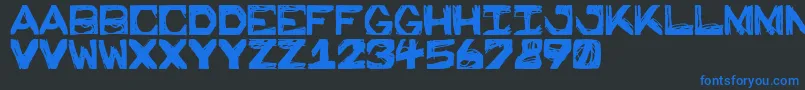 Fonte PrisonWalls – fontes azuis em um fundo preto