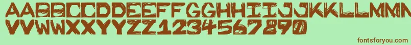 PrisonWalls Font – Brown Fonts on Green Background