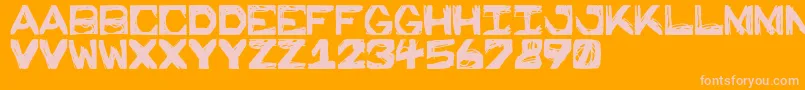 PrisonWalls Font – Pink Fonts on Orange Background