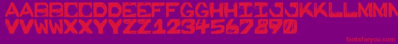 PrisonWalls Font – Red Fonts on Purple Background