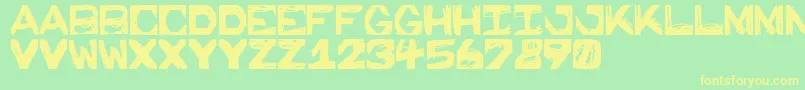 PrisonWalls Font – Yellow Fonts on Green Background