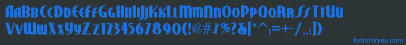 Studebakernf ffy Font – Blue Fonts on Black Background