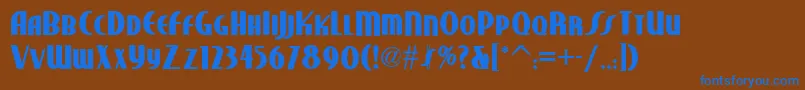 Studebakernf ffy Font – Blue Fonts on Brown Background