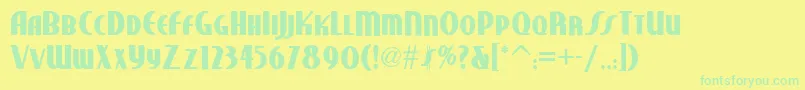 Studebakernf ffy Font – Green Fonts on Yellow Background