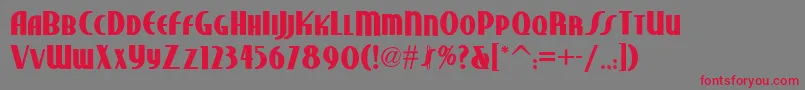 Studebakernf ffy Font – Red Fonts on Gray Background