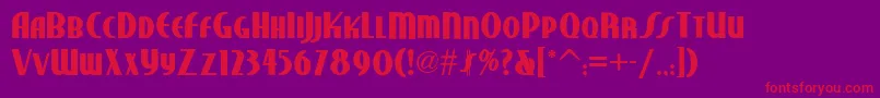 Studebakernf ffy-Schriftart – Rote Schriften auf violettem Hintergrund