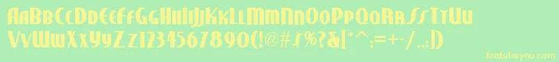 Studebakernf ffy Font – Yellow Fonts on Green Background