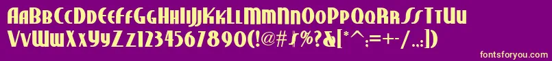 Studebakernf ffy Font – Yellow Fonts on Purple Background