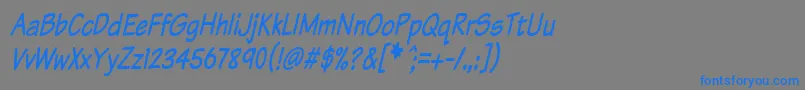 KomikaTextTightItalic Font – Blue Fonts on Gray Background