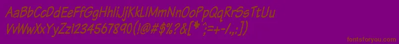 KomikaTextTightItalic Font – Brown Fonts on Purple Background