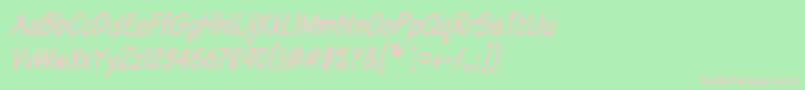KomikaTextTightItalic Font – Pink Fonts on Green Background