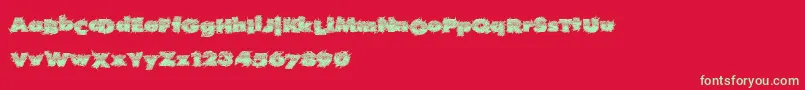 Fonte Realhard – fontes verdes em um fundo vermelho