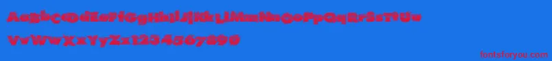 Realhard Font – Red Fonts on Blue Background