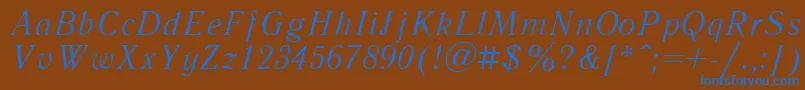 More about LiteraturnayacttItalic Font LiteraturnayacttItalic Font – Blue Fonts on Brown Background
