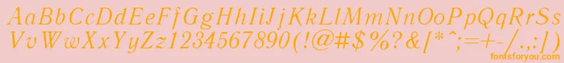 LiteraturnayacttItalic Font – Orange Fonts on Pink Background