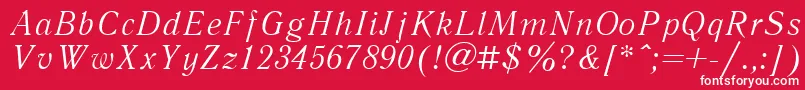 フォントLiteraturnayacttItalic – 赤い背景に白い文字