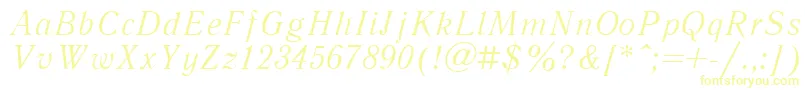 LiteraturnayacttItalic Font – Yellow Fonts on White Background