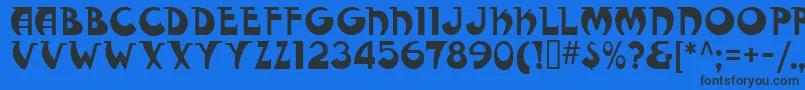 Шрифт FantasticMfModern – чёрные шрифты на синем фоне