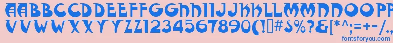 FantasticMfModern-Schriftart – Blaue Schriften auf rosa Hintergrund