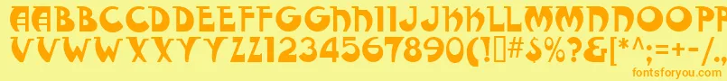 FantasticMfModern Font – Orange Fonts on Yellow Background