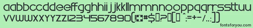 WhatTimeIsIt-fontti – mustat fontit vihreällä taustalla
