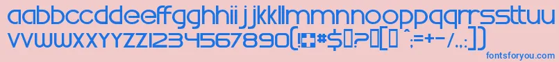 フォントWhatTimeIsIt – ピンクの背景に青い文字