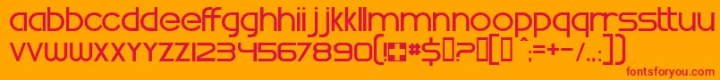 フォントWhatTimeIsIt – オレンジの背景に赤い文字