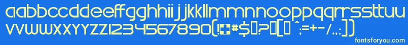 WhatTimeIsIt-fontti – keltaiset fontit sinisellä taustalla